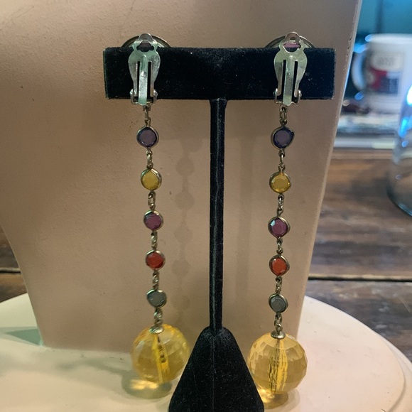 MULTI CRYSTALS CHAIN DROP MULTICOLOR “GEMS JEWELS” SHOULDER DUSTER … - Picture 8 of 13